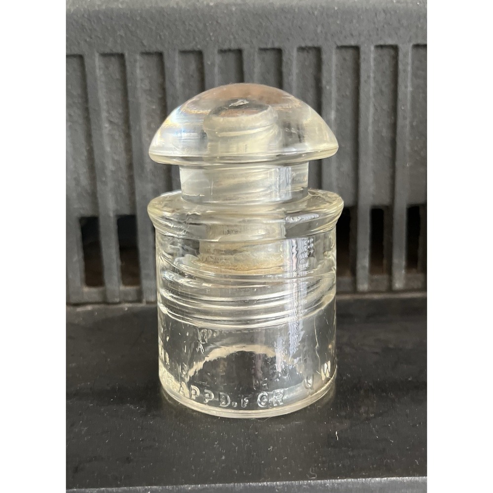 4Pyrex MC Clear Glass MT Electrical Insulator Reg US Pat Off USA 2.5"x4" Vintage